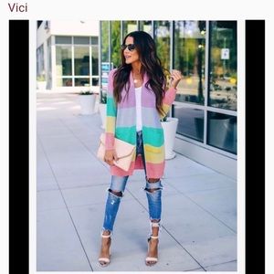 Rainbow Refresh pocketed cardigan